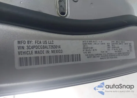 2020 Dodge Journey Crossroad from USA, damaged, VIN 3C4PDCGB4LT263014